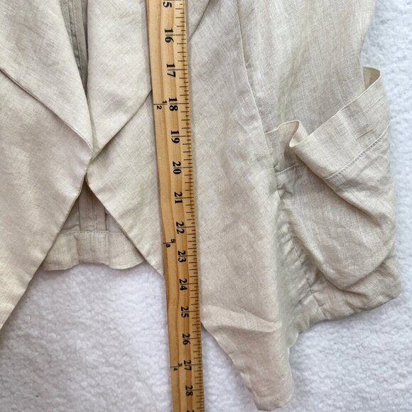 Kut from the Kloth Linen Open Drape Front Vest Coastal Boho Beige Womens XL NEW - Picture 9 of 10